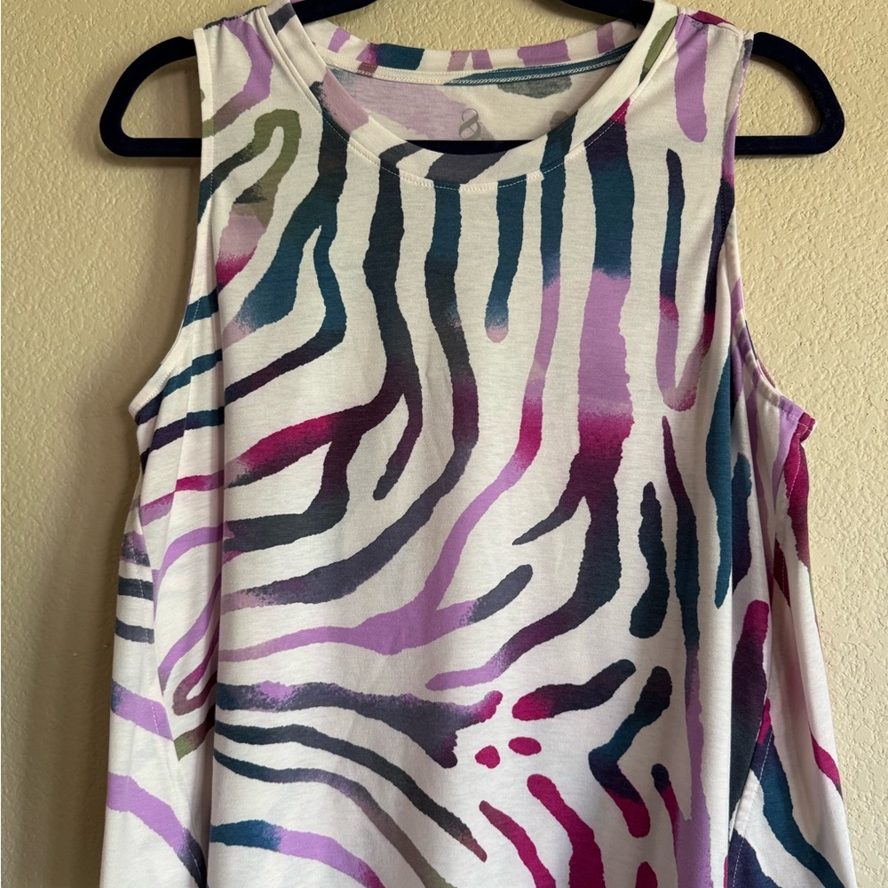 Lou & Grey Vibrant Zebra Print Tank Top